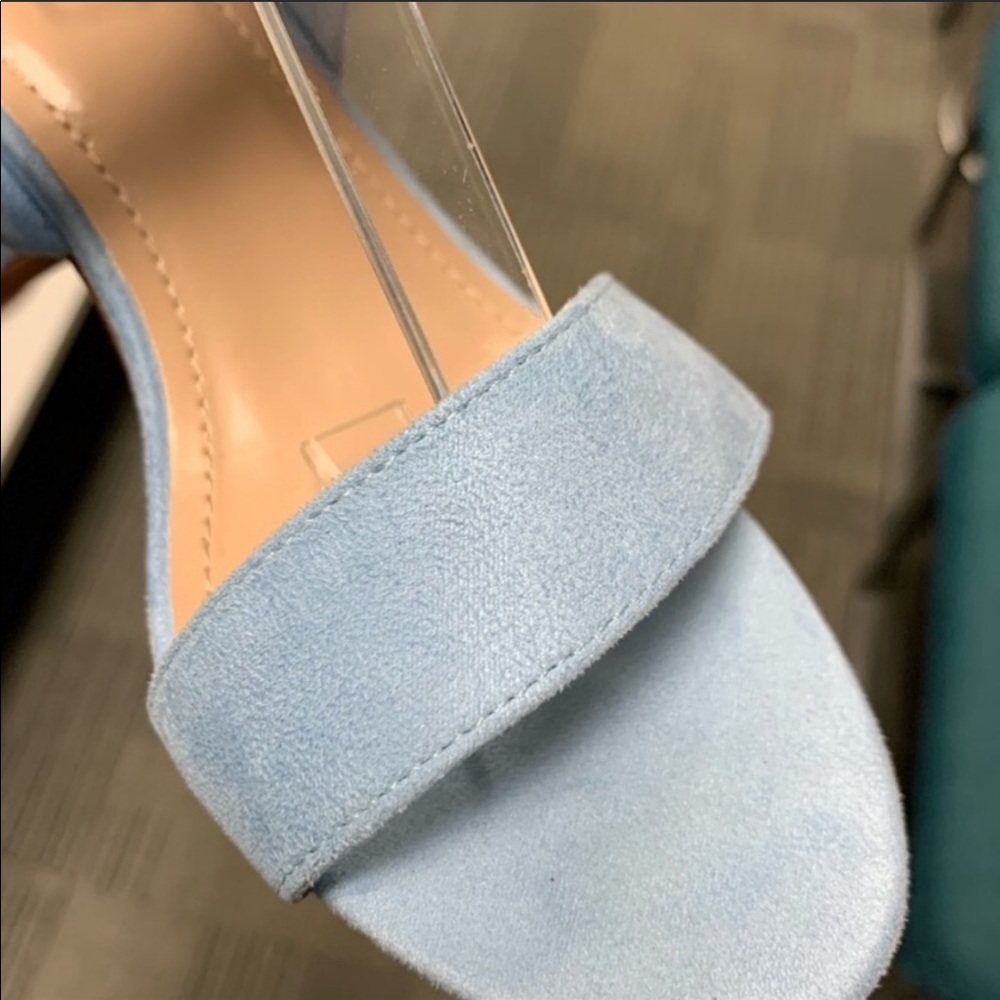 Baby blue suede chunky heels! “Something blue” - Picture 4 of 8